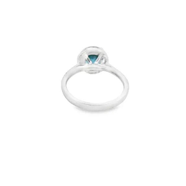 14K White Gold 2.28TW Created Alexandrite And .18TW Diamond Halo Style Ring Image 3 West and Company Auburn, NY