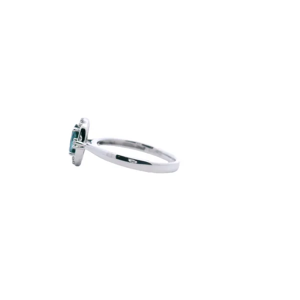 14K White Gold Created Alexandrite Ring with Diamond Accents Image 2 West and Company Auburn, NY