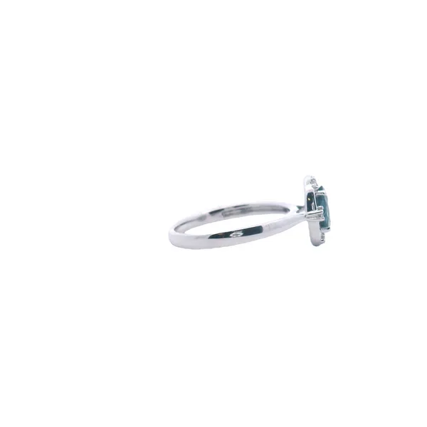 14K White Gold Created Alexandrite Ring with Diamond Accents Image 3 West and Company Auburn, NY