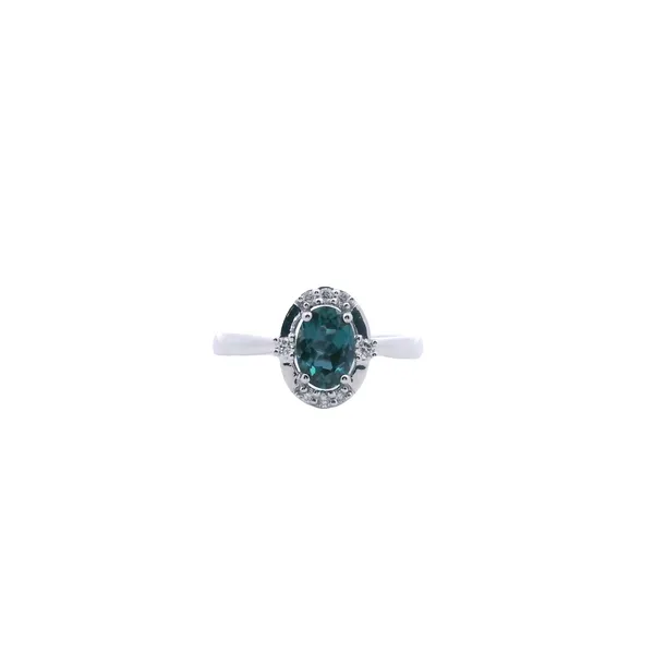 14K White Gold Created Alexandrite Ring with Diamond Accents West and Company Auburn, NY