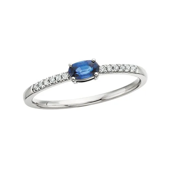 10K White Gold Sapphire and Diamond Ring West and Company Auburn, NY