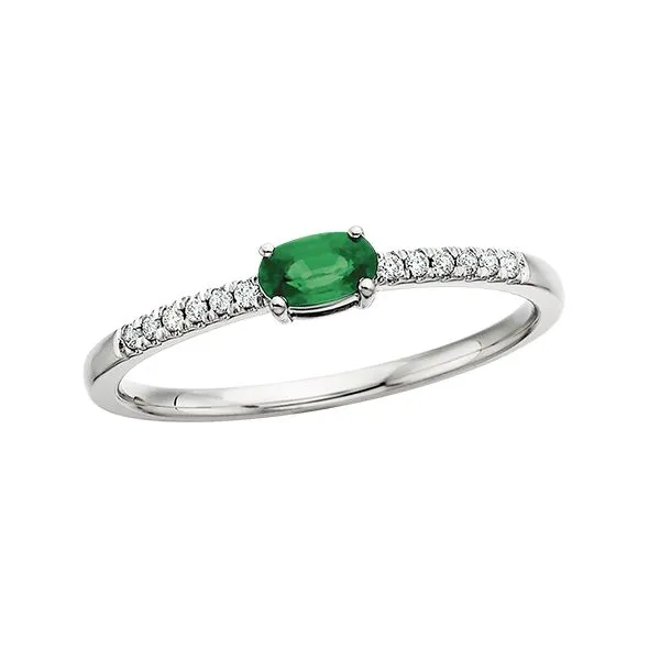 White Gold Emerald and Diamond Ring West and Company Auburn, NY
