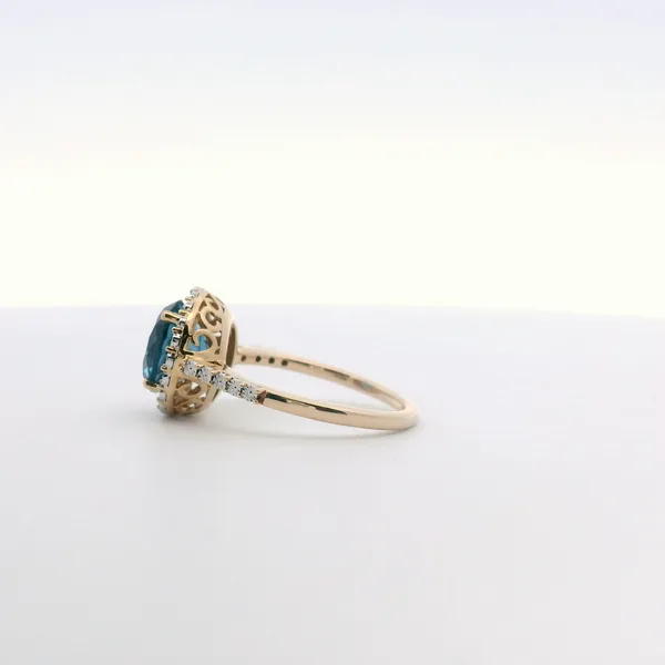 14K Yellow Gold London Blue Topaz Ring Image 2 West and Company Auburn, NY