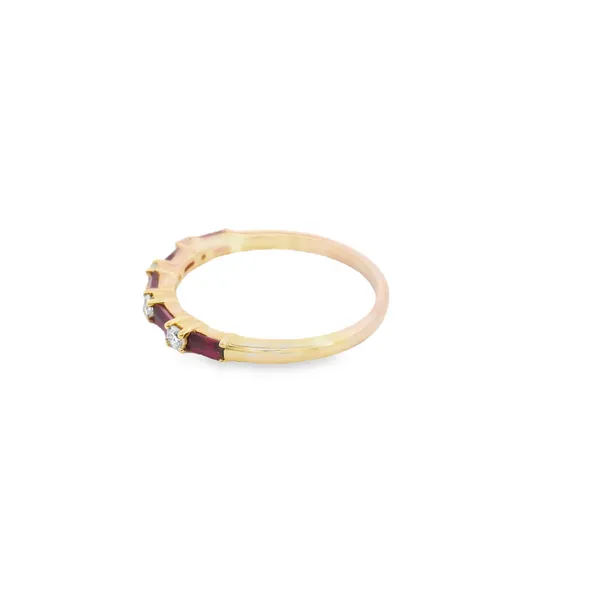14K Yellow Gold Baguette Natural Ruby and Diamond Band Ring Image 2 West and Company Auburn, NY