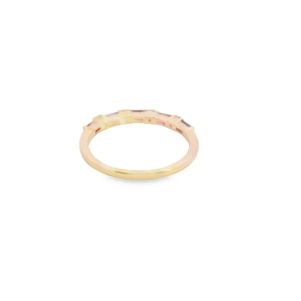 14K Yellow Gold Baguette Natural Ruby and Diamond Band Ring Image 3 West and Company Auburn, NY