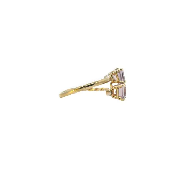14K Yellow Gold Ametrine Bypass Ring Designed by Martha with Twist and High Polished Band Image 2 West and Company Auburn, NY
