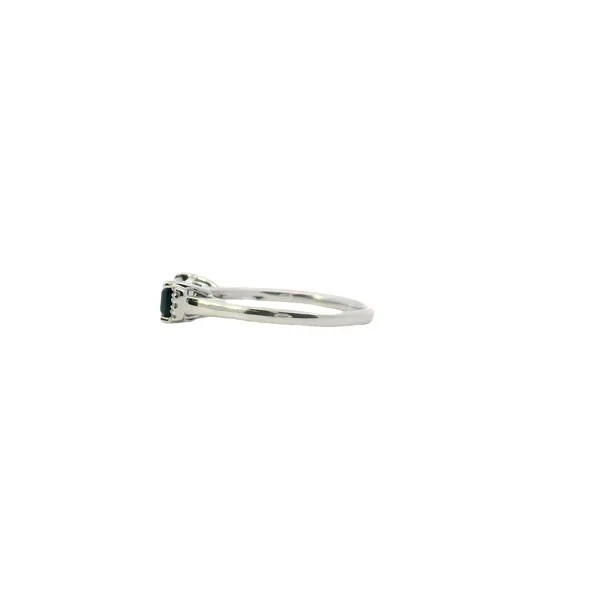 14K White Gold Black Agate and Diamond East West Style Ring Image 2 West and Company Auburn, NY