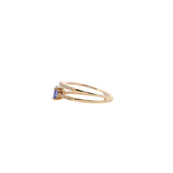 14K Yellow Gold Tanzanite and Diamond Stack -Look Ring Image 2 West and Company Auburn, NY