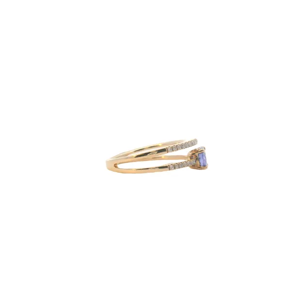 14K Yellow Gold Tanzanite and Diamond Stack -Look Ring Image 4 West and Company Auburn, NY