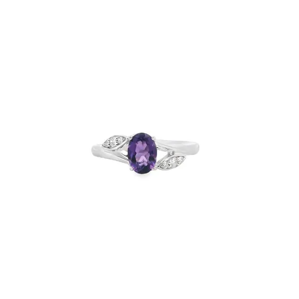 14K White Gold Amethyst and Diamond Ring West and Company Auburn, NY