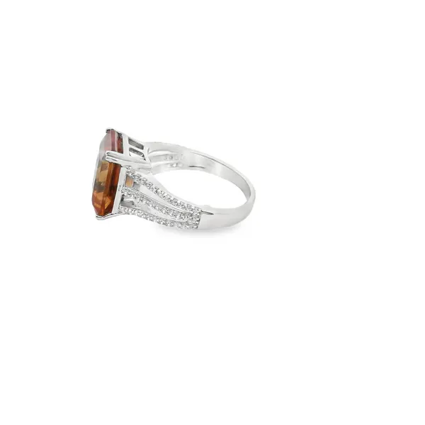 Sterling Silver Emerald Cut Lusterine Ring Image 3 West and Company Auburn, NY