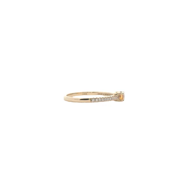 14K Yellow Gold Baguette Citrine Ring with Diamond Accents Image 4 West and Company Auburn, NY