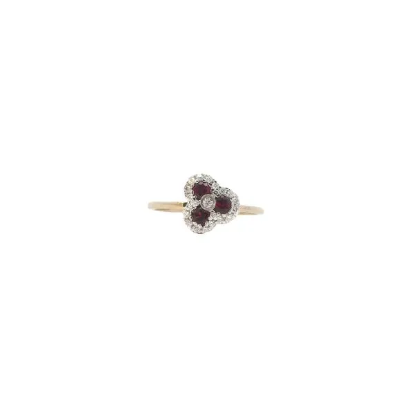 14K Yellow and White Gold Natural Ruby and Diamond Ring Image 2 West and Company Auburn, NY
