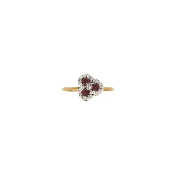 14K Yellow and White Gold Natural Ruby and Diamond Ring Image 3 West and Company Auburn, NY