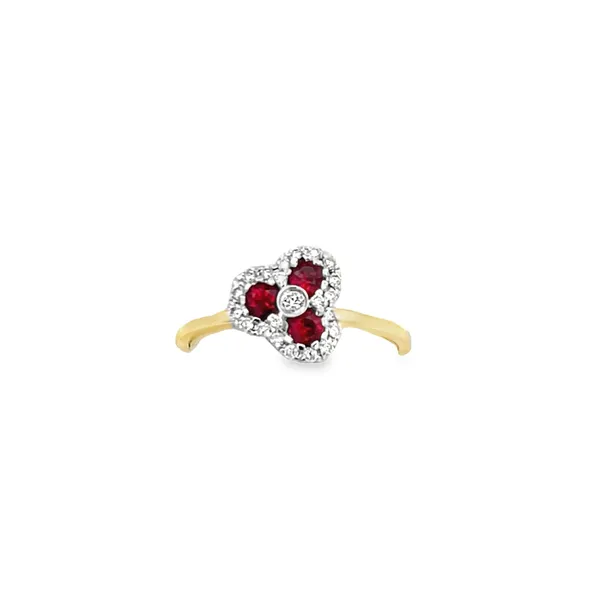 14K Yellow and White Gold Natural Ruby and Diamond Ring West and Company Auburn, NY