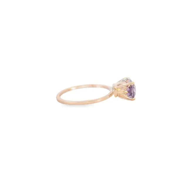 14K Yellow Gold Cushion Cut Ametrine East - West Ring with Fleur De Lis Accent Image 4 West and Company Auburn, NY