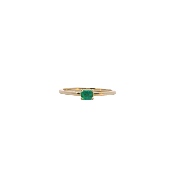 14K Yellow Gold East West Emerald Ring West and Company Auburn, NY