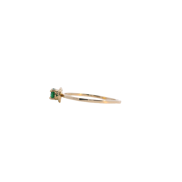 14K Yellow Gold with Oval Green Tsavorite Center Stone Image 2 West and Company Auburn, NY