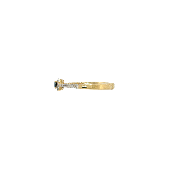 14K Yellow Gold Sapphire and Diamond Halo Ring Image 2 West and Company Auburn, NY