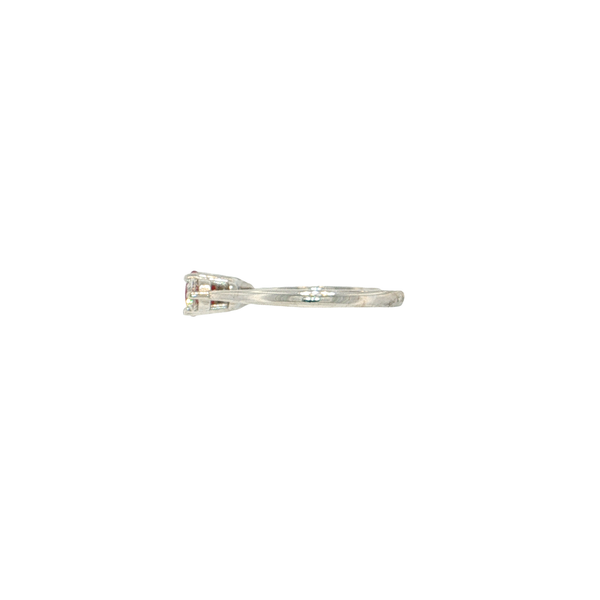 14K White Gold Natural Ruby and Diamond Three Stone Ring Image 2 West and Company Auburn, NY