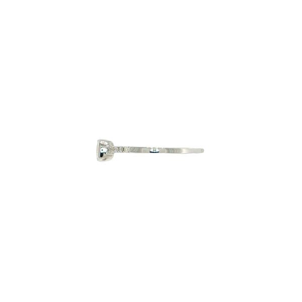 14K White Gold Bezel Set Citrine and Diamond Ring with Milgrain Detail Image 2 West and Company Auburn, NY