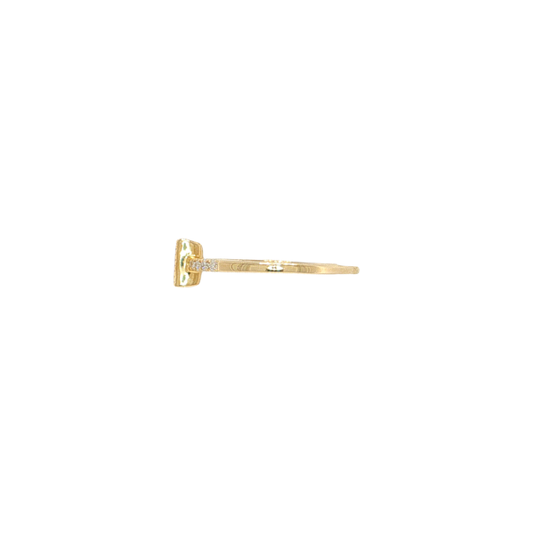 14K Yellow Gold Bezel Set Amethyst and Diamond Ring with Milgrain Detail Image 2 West and Company Auburn, NY
