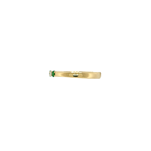 14K Yellow Gold Emerald and Diamond Band Ring Image 2 West and Company Auburn, NY