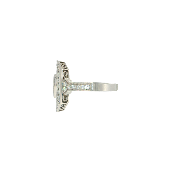 14K White Gold Blue (Irradiated) and Whie Diamond Filigree Vintage Look Ring 7/8CTW Image 2 West and Company Auburn, NY