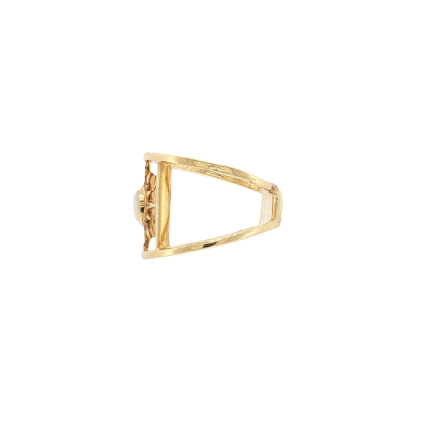 18K Yellow Gold Diamond and Mother of Pear Starburst 