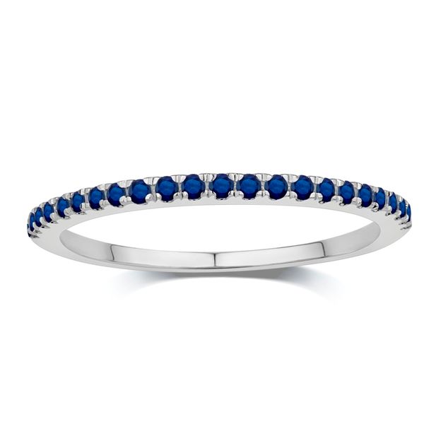14K White Gold Sapphire Band Ring West and Company Auburn, NY