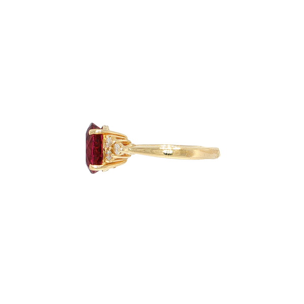 14K Yellow Gold Pink Tourmaline and Diamond Ring Image 2 West and Company Auburn, NY