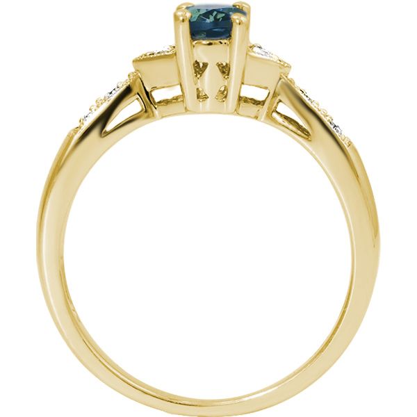 14K Yellow Gold Created Alexandrite and Diamond Ring Image 2 West and Company Auburn, NY