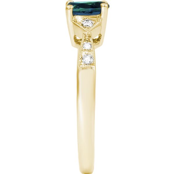 14K Yellow Gold Created Alexandrite and Diamond Ring Image 3 West and Company Auburn, NY