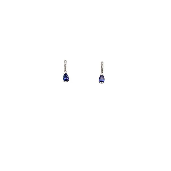 14K White Gold Tanzanite and Diamond Drop Earrings West and Company Auburn, NY