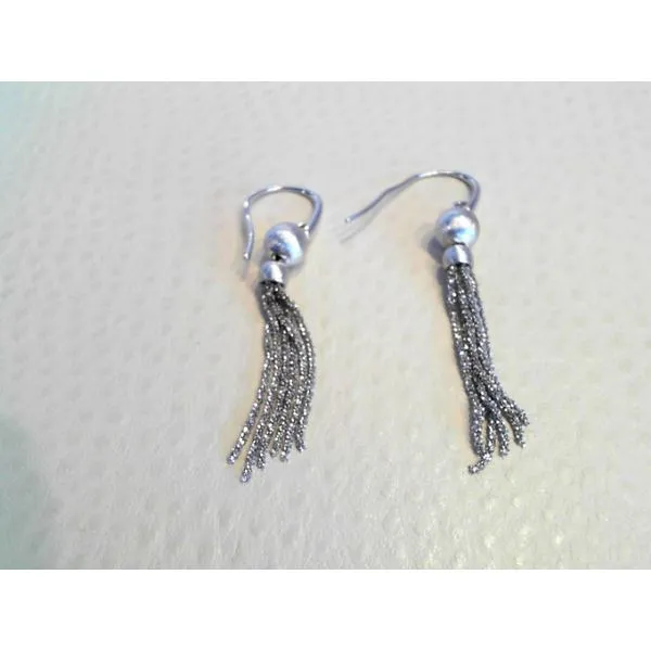 Glitter Tassel Earrings in Sterling Silver West and Company Auburn, NY