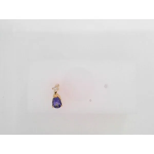 14K Gold Pear Shape Tanzanite Drop Earrings With Diamond Accents West and Company Auburn, NY