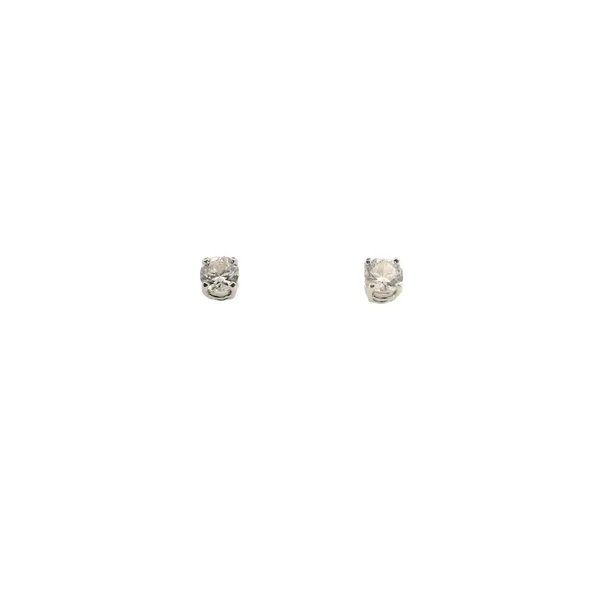 14K White Gold White Zircon Stud Earrings 2.40CTW West and Company Auburn, NY