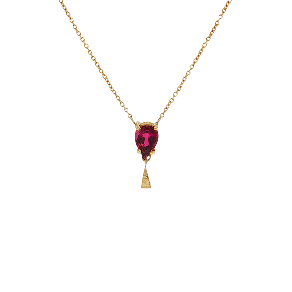 14K Yellow Gold Pink Tourmaline Necklace West and Company Auburn, NY