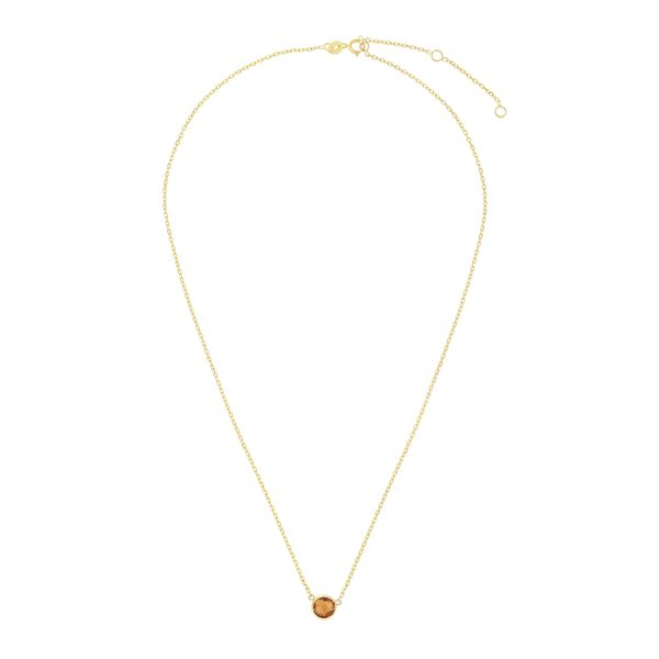 14K Yellow Gold Bezel Set Citrine Necklace West and Company Auburn, NY