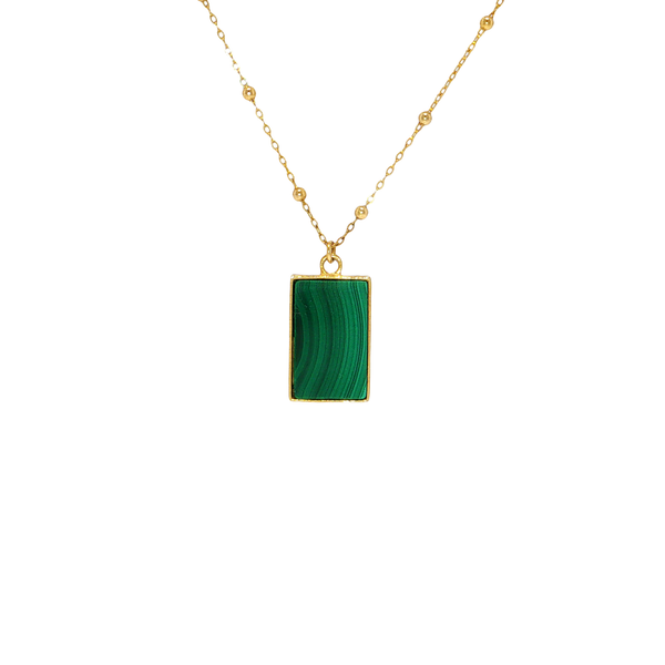 14K Yellow Gold Geometric Malachite18
