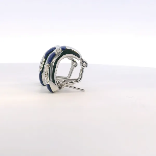 Sterling Silver Lapis Earrings - Belle Etoile Image 3 West and Company Auburn, NY