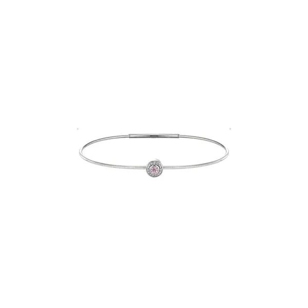 Sterling Silver Simulated Pink Sapphire Bangle Bracelet West and Company Auburn, NY