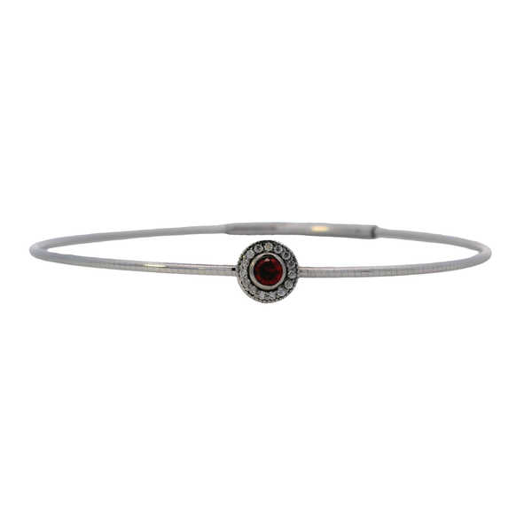 Sterling Silver Simulated Garnet Birthstone Bracelet West and Company Auburn, NY