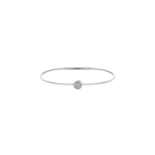 Sterling Silver Simulated Aquamarine Birthstone Bracelet West and Company Auburn, NY