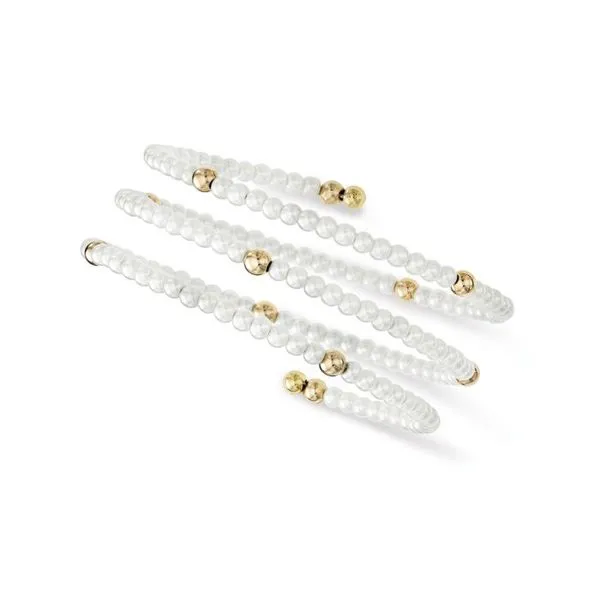14K Yellow Gold Bead and Freshwater Pearl Bracelet West and Company Auburn, NY