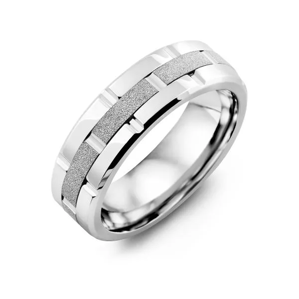 Wedding Band in Colbalt Polished and Sterling Silver West and Company Auburn, NY