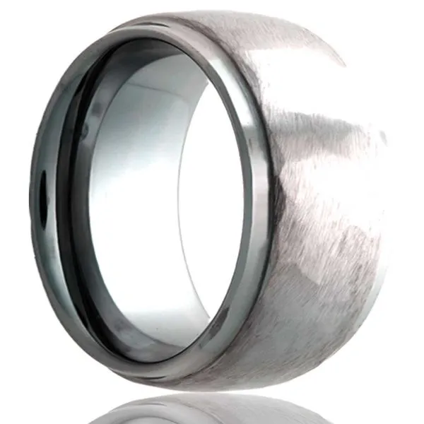 8mm Tungsten Domed Step Edge Hammer Finish Band Size 9 West and Company Auburn, NY