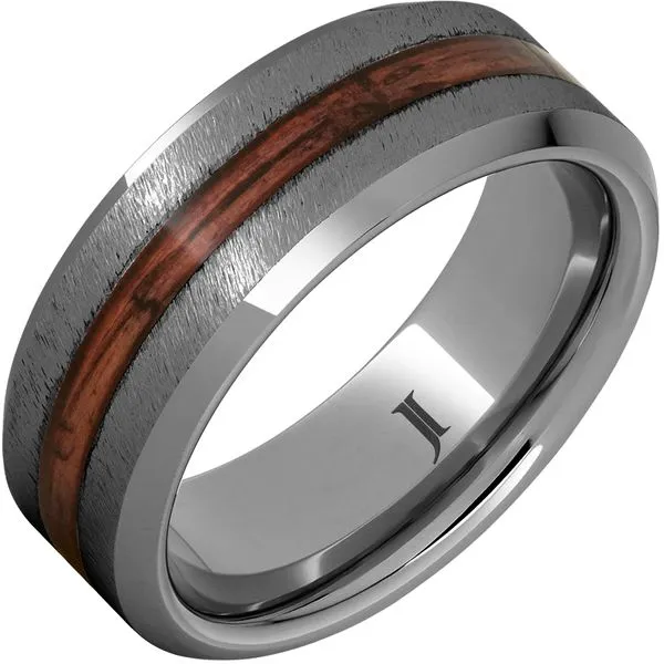 Tungsten and Oak Cabernet Barrel Inlay Ring West and Company Auburn, NY