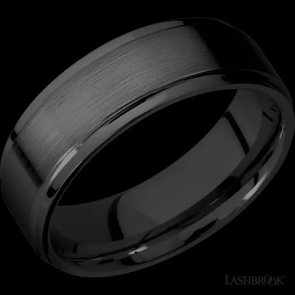 7mm wide Flat Grooved Edges Zirconium Band -Size 8 West and Company Auburn, NY