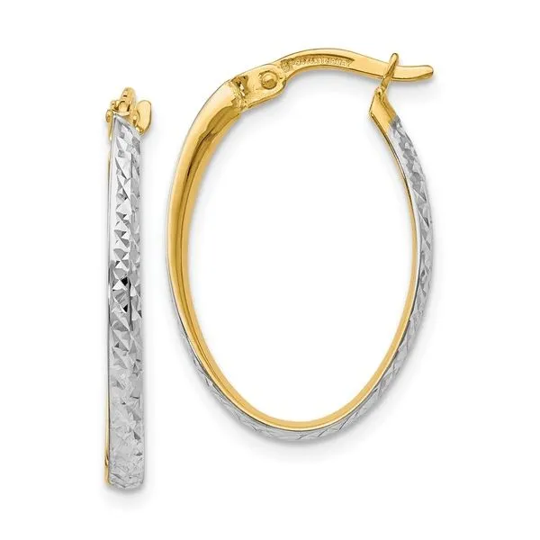 14K Two Toned Hoop Earrings West and Company Auburn, NY